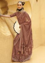 Georgette Light Brown Traditional Wear Printed Saree